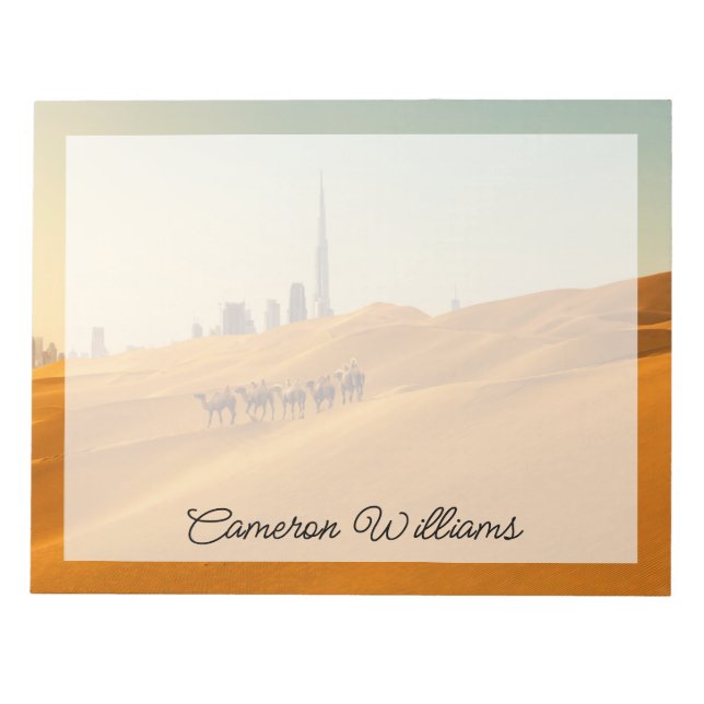 Deserts | Dubais Skyline View med Camels Anteckningsblock (Framsida)