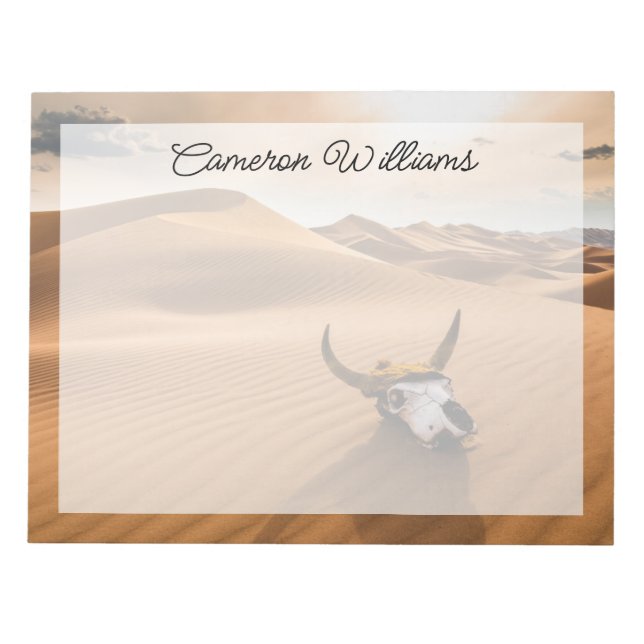 Deserts | Kow Skull Rippled Sand Dunes Anteckningsblock (Framsida)