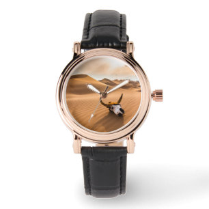 Deserts Kow Skull Rippled Sand Dunes Armbandsur