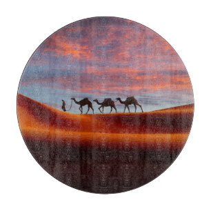 Deserts Man & Camels i Sand Dunes