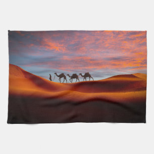 Deserts Man & Camels i Sand Dunes Kökshandduk