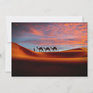 Deserts Man & Camels i Sand Dunes Tack Kort