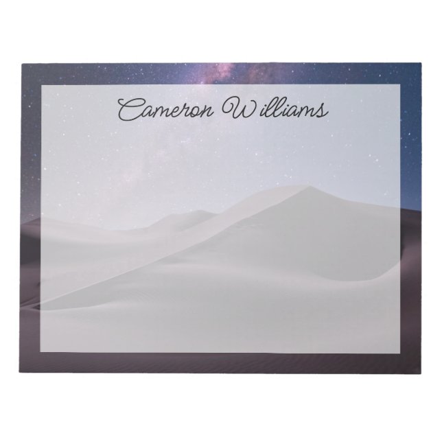 Deserts | Milky Way Starry Himlar Sand Dune Dubai Anteckningsblock (Framsida)