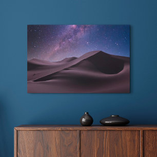 Deserts   Milky Way Starry Himlar Sand Dune Dubai Canvastryck