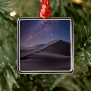 Deserts Milky Way Starry Himlar Sand Dune Dubai Julgransprydnad Metall