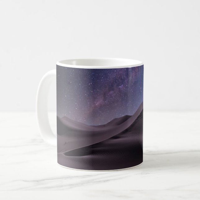 Deserts | Milky Way Starry Himlar Sand Dune Dubai Kaffemugg (Framsida vänster)