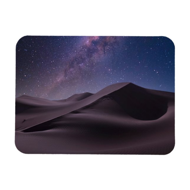 Deserts | Milky Way Starry Himlar Sand Dune Dubai Magnet (Horisontell)