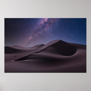 Deserts   Milky Way Starry Himlar Sand Dune Dubai Poster