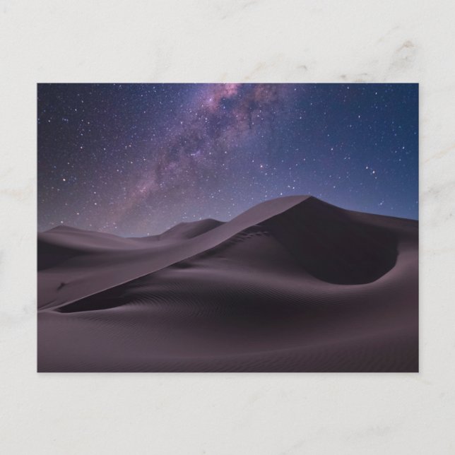 Deserts | Milky Way Starry Sky Sand Dune Dubai Vykort (Framsida)