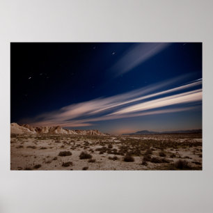 Deserts Navarre Bardenas Desert i natt Poster