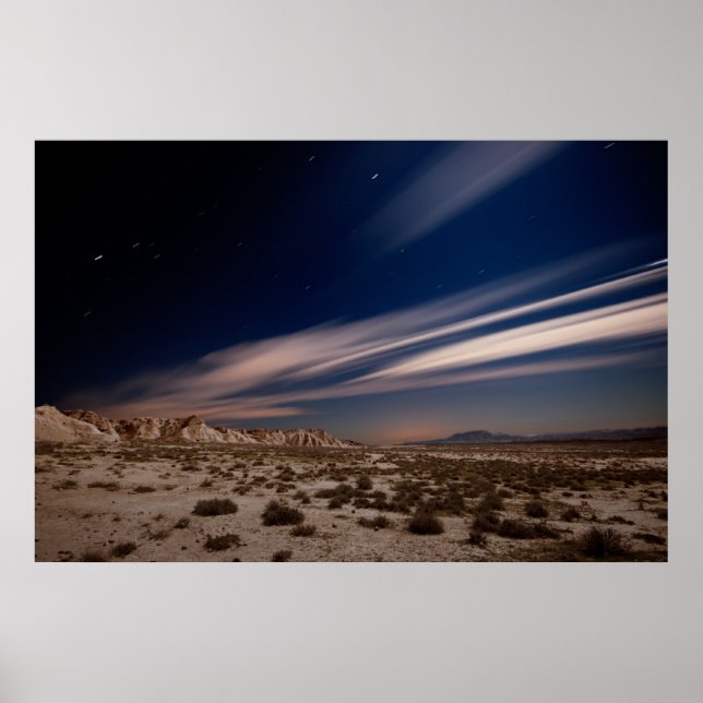 Deserts | Navarre Bardenas Desert i natt Poster (Framsidan)