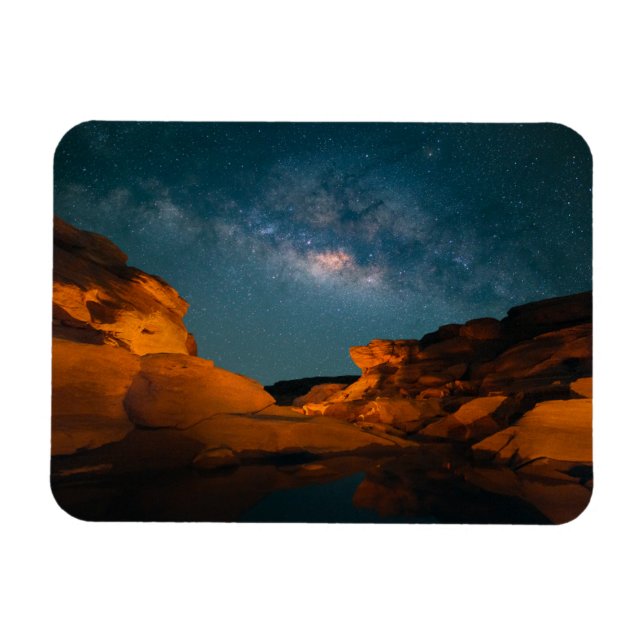 Deserts | Sam Pan Bok Night Time Thailand Magnet (Horisontell)