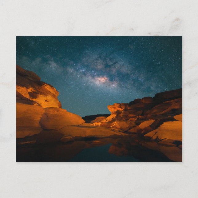 Deserts | Sam Pan Bok Night Time Thailand Vykort (Framsida)