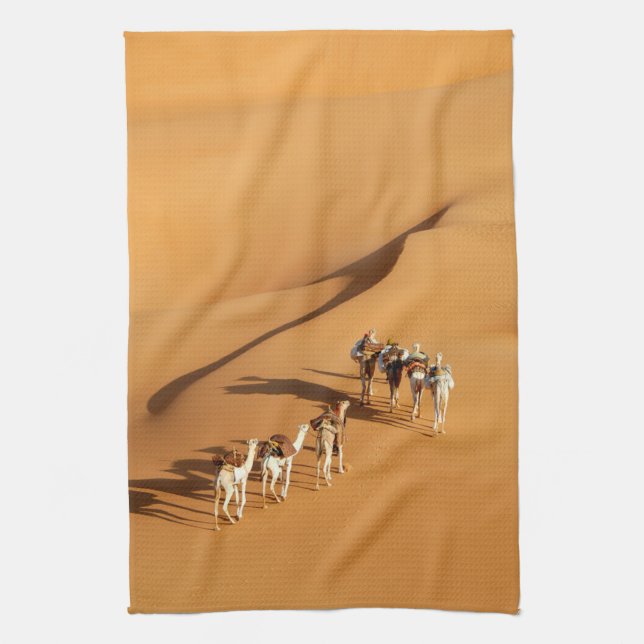 Deserts | Tuareg Walk med Camels Kökshandduk (Vertikal)