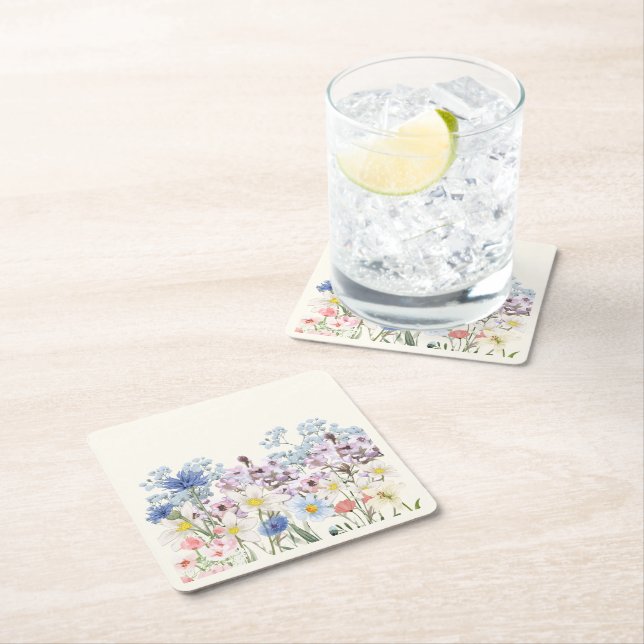 Desi-Blommigt Underlägg Papper Kvadrat (Insitu)