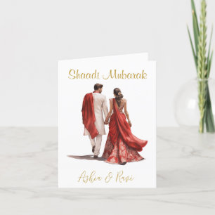 Desi bröllopskort för gratulationer tack kort