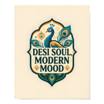 Desi Soul Modern Mood Indisk Påfågel Poster