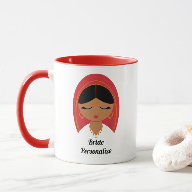 Desi, Sydasien, Indiska Bride eller Dulhan Gift  Mugg (Med munk)