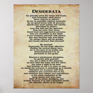 Desiderata 11 x 14 Art-utskrift Poster