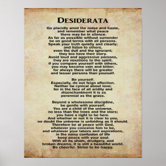 Desiderata 11 x 14 Art-utskrift Poster