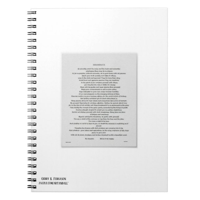 DESIDERATA ANTECKNINGSBOK (Framsidan)