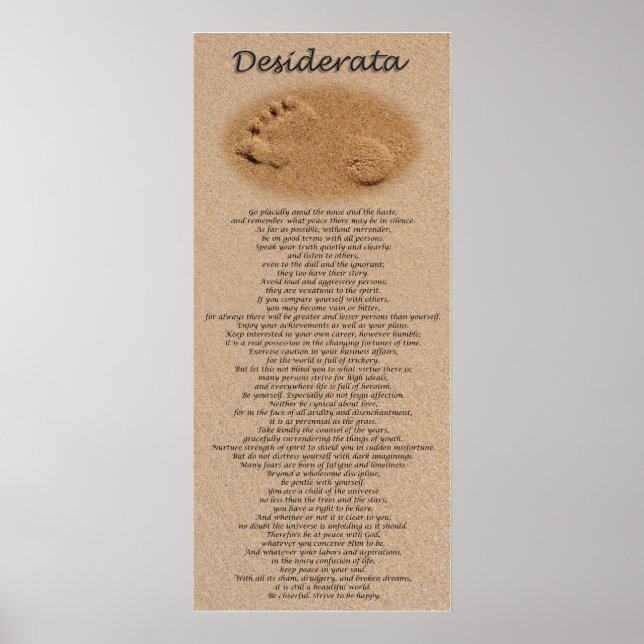 Desiderata - Avtryck på Sand Poster (Framsidan)