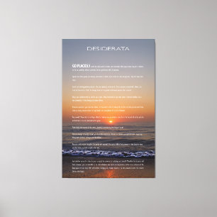 DESIDERATA Beach Golden Sunrise Photo Print Canvastryck