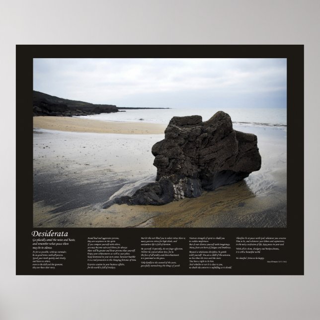 Desiderata - Beach Sten Poster (Framsidan)