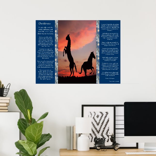 Desiderata Black Stallone silhouette Poster (Hemmakontoret)