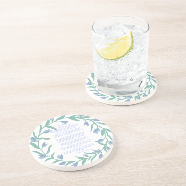 Desiderata Blue Blommigt Utandning Underlägg (Sidan)