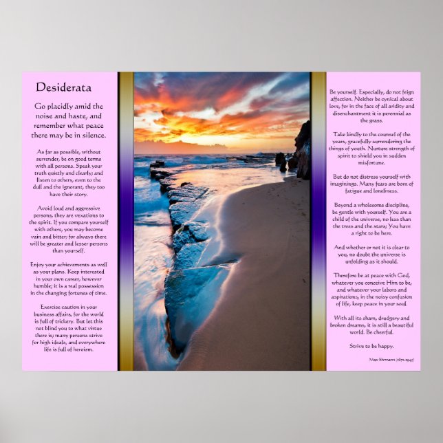 Desiderata Blue Ocean Poster (Framsidan)