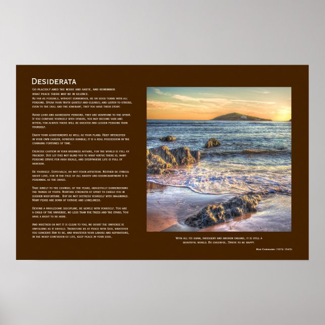 Desiderata - Burgh Island från Bantham vid Sundown Poster (Framsidan)
