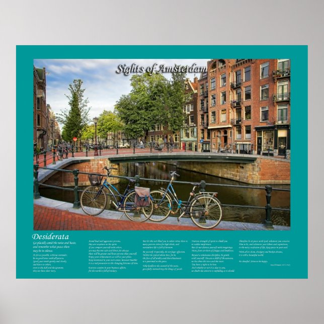 Desiderata - Canal Crossing and Bikes Poster (Framsidan)