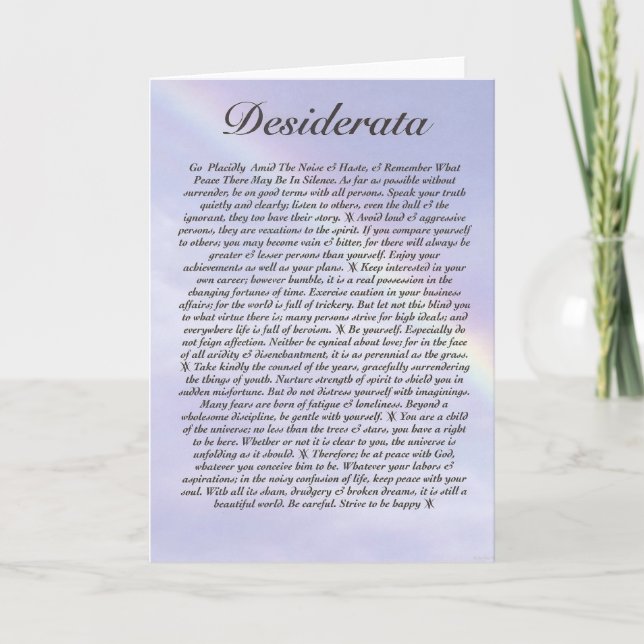 DESIDERATA Card=Rainbow Kort (Framsida)