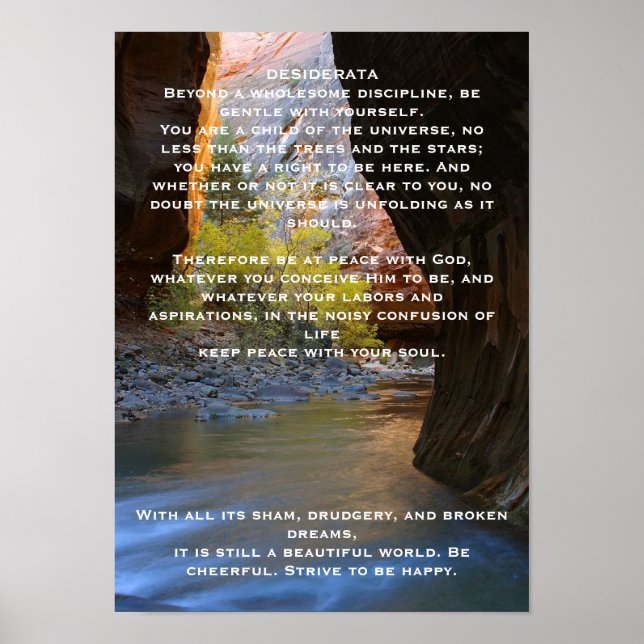 DESIDERATA Cave Poster (Framsidan)