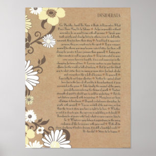 DESIDERATA Cheerful Organic Daisys Poster