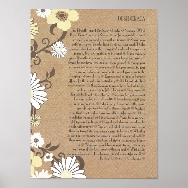 DESIDERATA Cheerful Organic Daisys Poster (Framsidan)