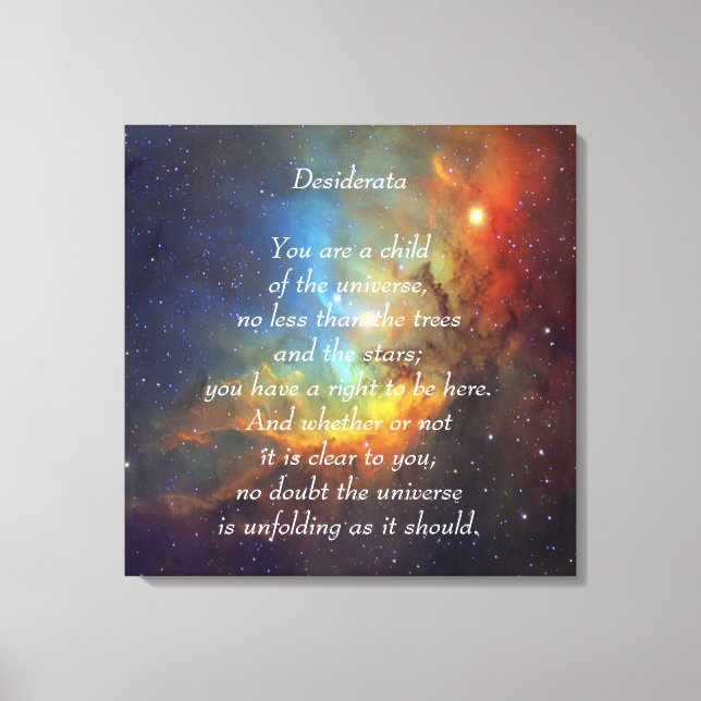 Desiderata Child of Universe Canvastryck (Framsida)