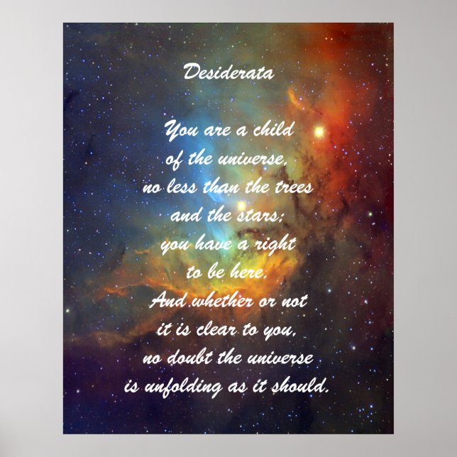 Desiderata Child of Universe Poster (Framsidan)