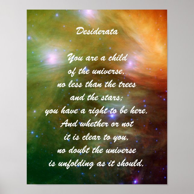 Desiderata Child of Universe Poster (Framsidan)