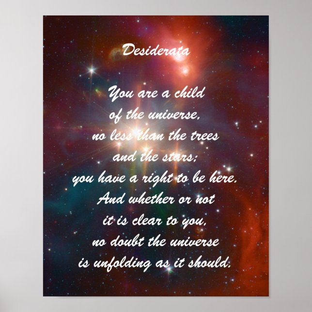 Desiderata Child of Universe Poster (Framsidan)