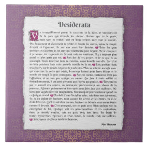 Desiderata - Choses désirées - poème Kakelplatta