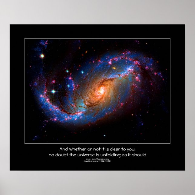 Desiderata Citat - Barred Spiral Galaxy NGC 1672 Poster (Framsidan)