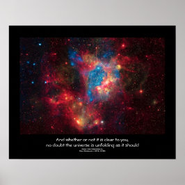 Desiderata-citat - Superbubbla i nebulosan N44 Poster