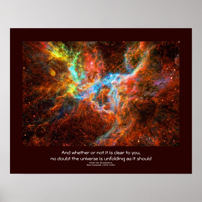 Desiderata-citat - Tarantula Nebula-stjärnbildning Poster (Framsidan)