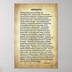 Desiderata Dikt 8x12 Premium Canvas Poster