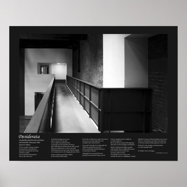Desiderata Dikt - Arkitekturfuktkonst Poster (Framsidan)