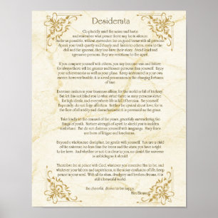 Desiderata-dikt av Max Ehrmann Affisch