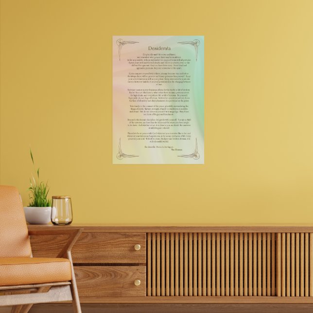 Desiderata Dikt av Max Ehrmann Affisch (Vardagsrum 2)