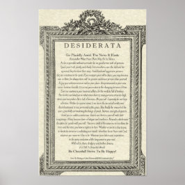 Desiderata Dikt av Max Ehrmann Antique Spegel Poster